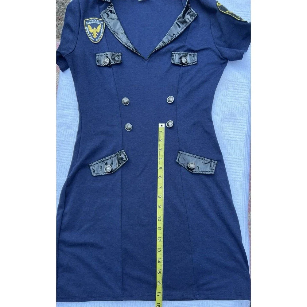 Spirit Halloween Sexy Police Officer Costume Dress & Hat Women’s M Blue 33” - Picture 3 of 9